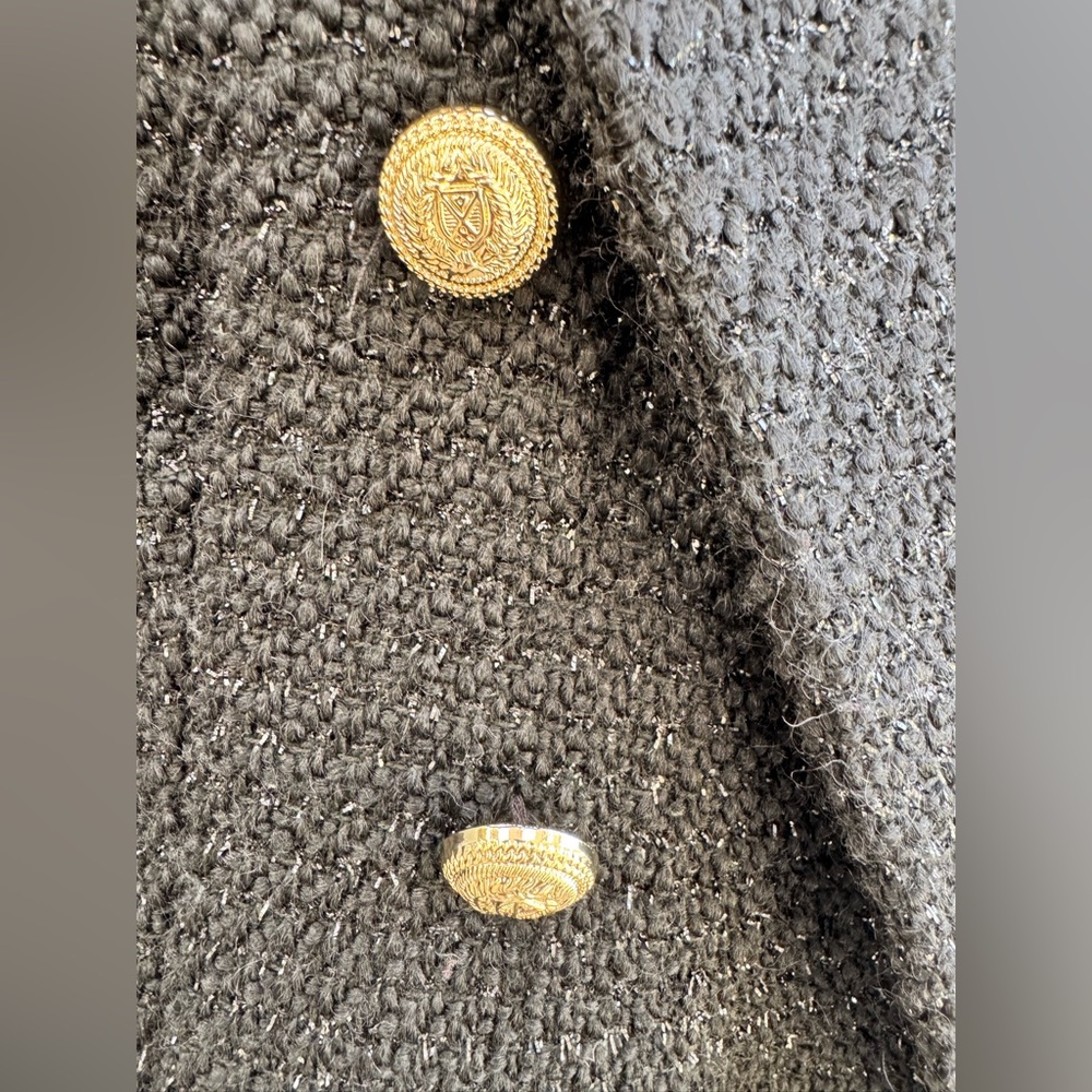ZARA WOOL BLEND DOUBLE BREASTED TEXTURED WEAVE JACKET, Size L - Picture 9 of 10
